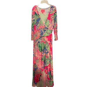 LILLY PULITZER Montague Wrap Maxi Dress Sunset Soiree, medium